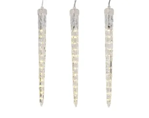 [593904] Lumineo | Verlichting Led Icicle Lights Sneeuwval Effect Transparent/Warm Wit 280cm Buiten