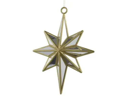 [594007] Decoris | Hangfiguur Ster Plastic Goud 28x21x8cm