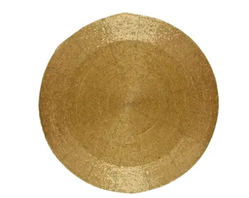 [594100] Decoris | Placemat Goud Round Beads Ø35cm