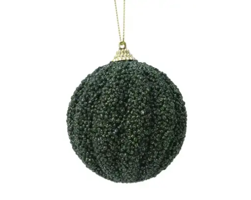 [594533] Decoris | Kerstbal Foam Glitter Dennengroen Ø8cm