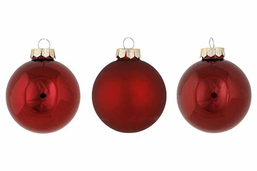 [594917] Cosy & Trendy | Kerstbal Mix Shiny/Matt Glas Bordeaux Ø8cm 12-pack 