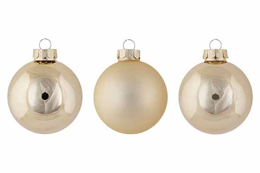 [594929] Cosy & Trendy | Kerstbal Mix Shiny/Matt Glas Champagne Ø6cm 24-pack  