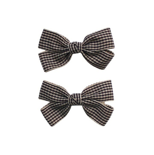 [595259] Busy Lizzie | Haarspeld Bow Check Black 2-pack