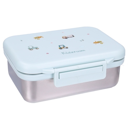 [595274] Kidzroom | Brooddoos Little Story RVS+PP Blauw 14x18x7cm