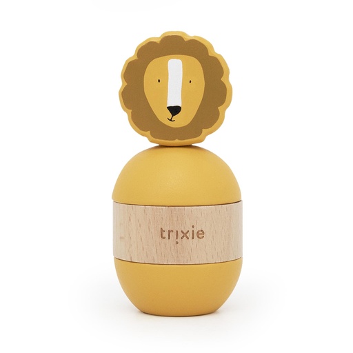 [596945] Trixie | Stapelpyramide/Rammelaar Mr Lion Hout Geel Ø6x13cm