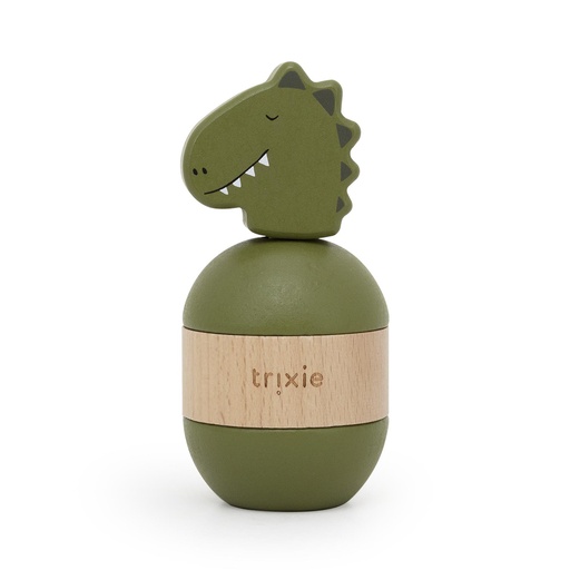 [596948] Trixie | Stapelpyramide/Rammelaar Mr Dino Hout Groen Ø6x13cm +10m