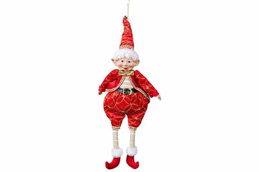 [597042] Cosy & Trendy | Hangfiguur Kerstelf Rood 20x12x40cm