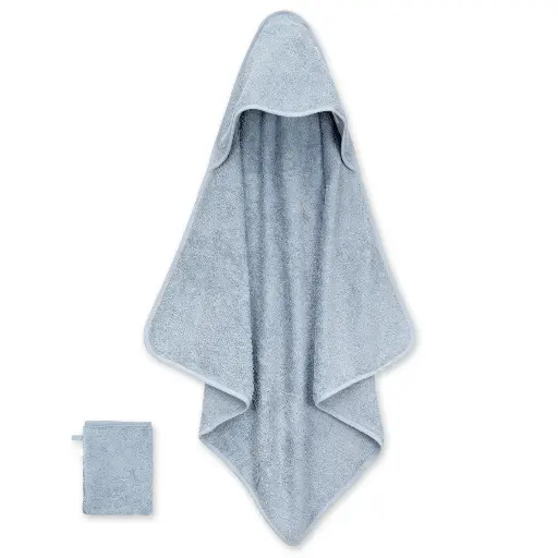 [597402] Bemini | Badcape Badstof met Washandje Stone 90x90cm  