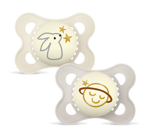 [597488] MAM | Fopspeen Original Night Silicon Ecru 0-6m 