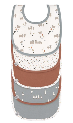 [400478] Laessig | Slabbetje Tiny Farmer Sheep Blue Value Pack 5-pack