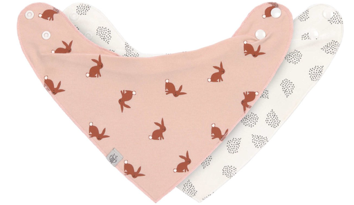 [425114] Laessig | Spuugdoekje Little Forest Rabbit Jersey Cowl-Neck Drukknopensluiting 2-pack