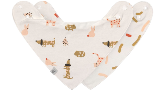 [451442] Laessig | Spuugdoekje Little Mateys Spicey Orange  Drukknopensluiting Driehoek Jersey 34x24cm 2-pack