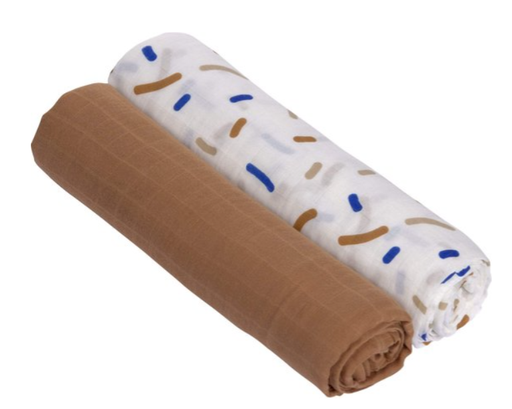 [451452] Laessig | Tetra Doek Heavenly soft 120x120cm 2-pack Little Mateys Royal Blue Blue