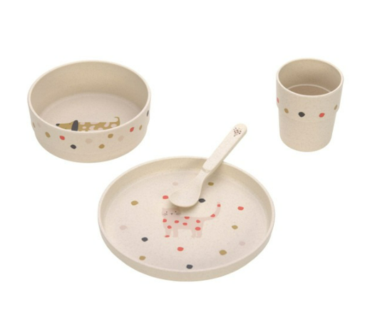 [451462] Laessig | Eetset Little Mateys Spicey Orange PP/Cellulose 4-delig 