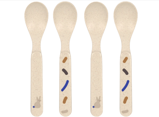 [451469] LEPEL, Little Mateys royal blue, Spoon Set, all over motief print/print konijn, van 6 maand, bestek, 2023