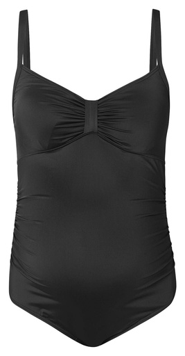 BADPAK, Saint Tropez, black, XL-XXL, maternity, zwart, uni, V-hals, UV-bestendig, UPF 50, badmode