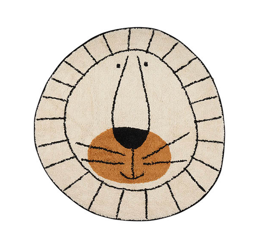 [469669] Tapis Petit | Kamertapijt Lion Natural Getuft Katoen Natural Rond Model Ecru 100cm