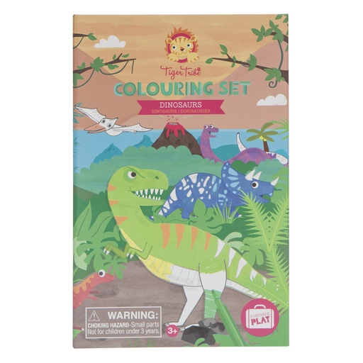 [107833176] Tiger Tribe kleur- en stickerset dinosaurus