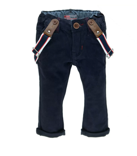 [315284] Feetje | Broek Classic Marine Boys Blauw met Bretellen Boord Knopensluiting M:62
