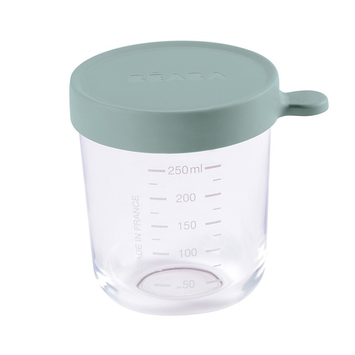 [386716] Beaba | Bewaarpotje met Maatverdeling Glas/Silicone Eucalyptus 250ml