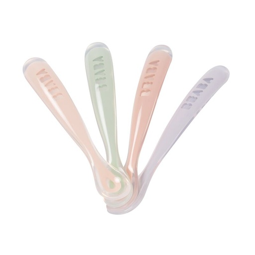 [442235] Beaba | Lepel Soft 1ste Leeftijd Cotton Candy/Marshmellow Grijsgroen/Lila +4m 4-pack