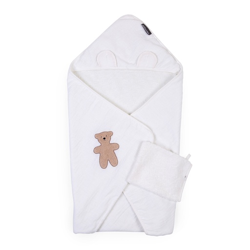 [442531] Childhome | Badcape Teddy bruin/ecru