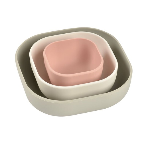 [462800] Beaba | Eetset Velvet Grey/Cotton/Dusty Rose 3-delig