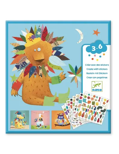 [480584] Djeco | Stickerboek Create Animals
