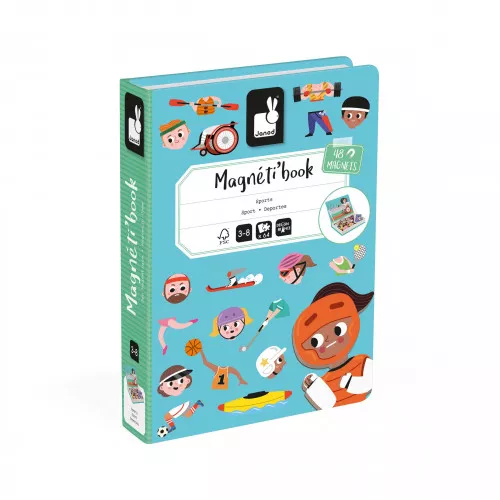 [145851837] Janod | Magneetboek Sporten 3-8Y 48st 