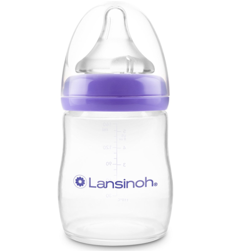 [482154] Lansinoh | Breedhalsfles Natural Wave PP Siliconen Speen 2 Gaatjes +3M 240ml