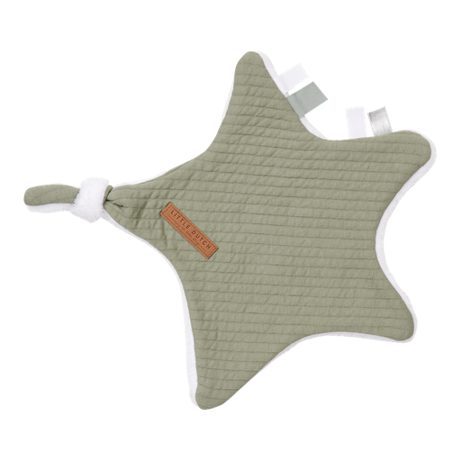 [410295] Little Dutch | Knuffeldoek Pure Olive Ster Textiel Groen +0m