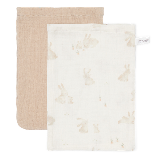 [469781] Little Dutch | Washandje Newborn Naturals Baby Bunny/Beige 2-pack