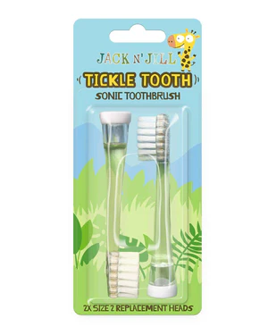 [426179] Jack 'n Jill | VERVANGBORSTEL VOOR ELEKTRISCHE TANDENBORSTEL, Replacement Brushes Tickle Tooth, 2 stuk(s), tandverzorging