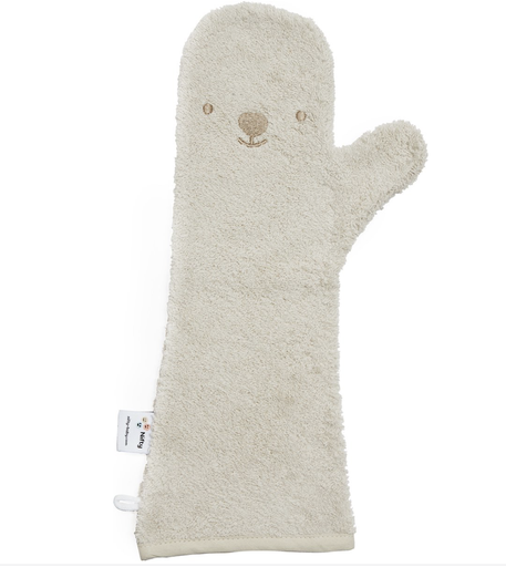 [486385] WASHANDJE, Baby Shower Glove, Bear vanilla, ecru