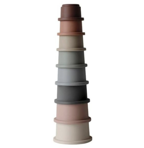 [401021] Mushie | Stapelpyramide Original Stacking Cups Kunststof +0m