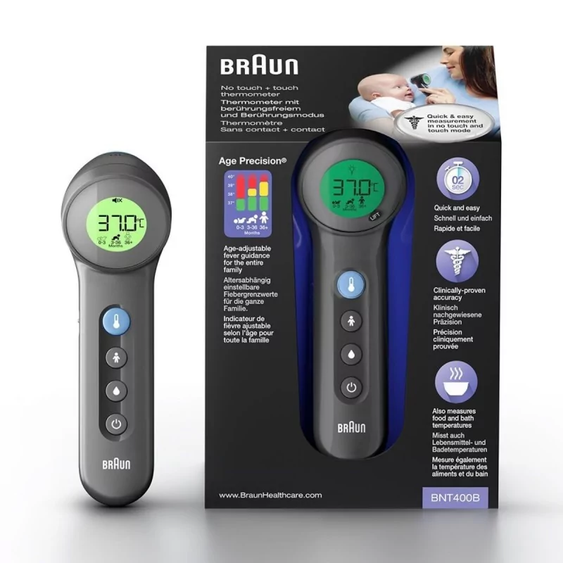 [403400] Braun | Koortsthermometer Digitaal BNT400 Zwart 3-in-1 Voorhoofdsthermometer 