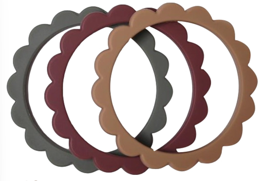 [429311] Mushie | Bijtring Flower Bracelet Dried Thyme/Natural/Berry Siliconen Groen/Ecru/Roze +3m