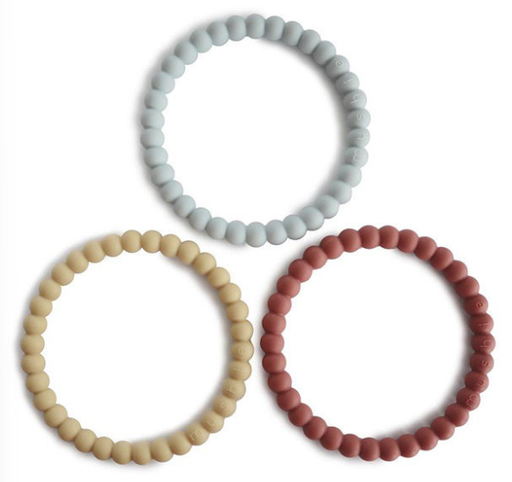 [429315] Mushie | Bijtring Bracelet Mellow/Terracotta/Periw Siliconen Grijs/Geel/Rood +3m