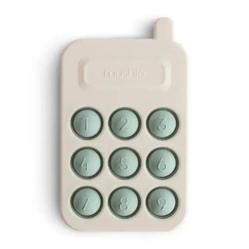 [429328] Mushie | Educatief Speelgoed Press Toy Phone  Siliconen/Kunststof Cambridge Blue Blauw
