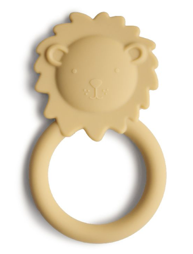 [451741] Mushie | Bijtring Teether Lion Soft Yellow Siliconen Geel +0m