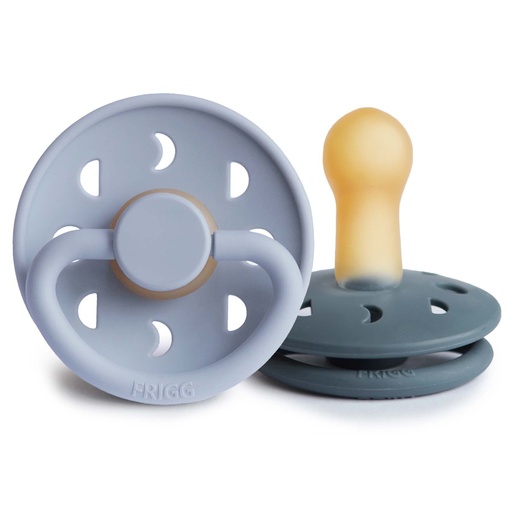 [451794] Frigg | Fopspeen Moon Powder Blue/Slate Latex Ortho/Physio T2 6-18m 2-pack