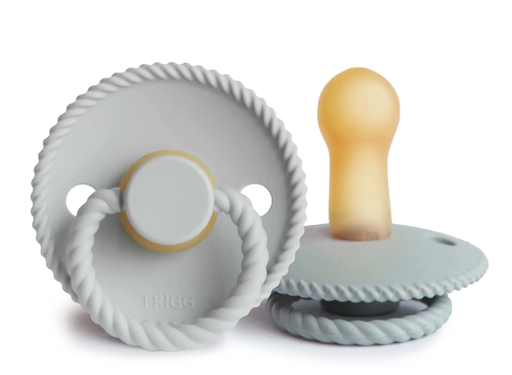 [451846] Frigg | Fopspeen Rope Ortho/Physio French Gray/Silver Gray Rubber Speen T1 0-6M 2-pack