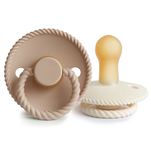 [451853] Frigg | Foppseen Rope Cream/Croissant Rubber Speen Ortho/Physio T2 6-18m 2-pack