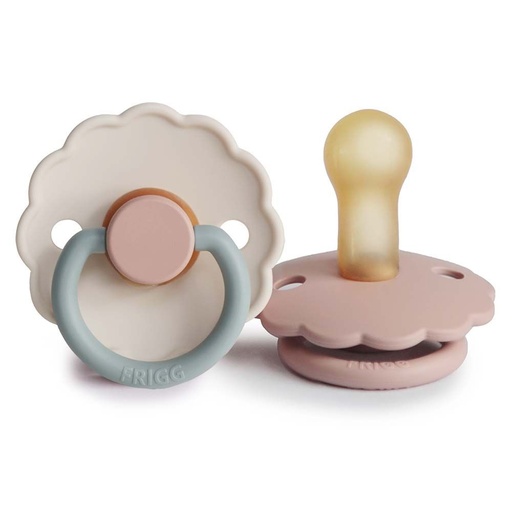 [451898] Frigg | Fopspeen Daisy Blooming Blush/Cotton Candy Rubber Speen Ortho/Physio T2 6-18m 2-pack