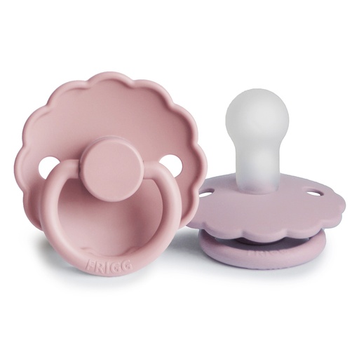 [466489] Frigg | Fopspeen Daisy Ortho/Physio Siliconen Speen Baby Pink/Soft Lilac T1 0-6m 2-pack