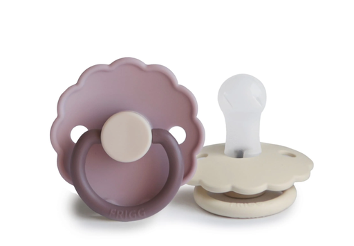 [466490] Frigg | Fopspeen Daisy Ortho/Physio Siliconen Speen Lavender Haze/Cream T1 0-6M 2-pack