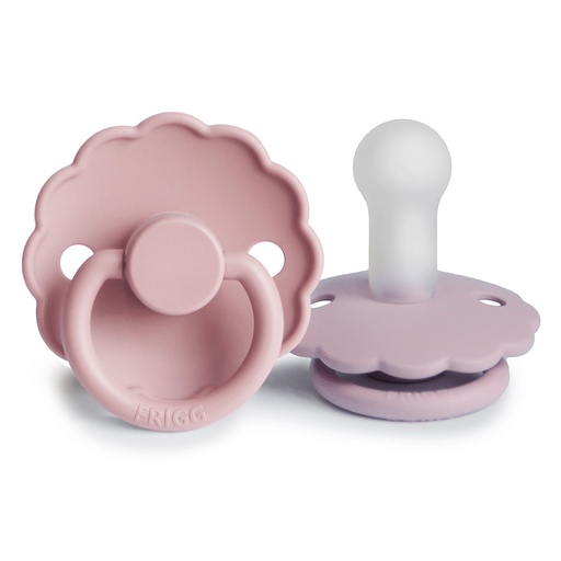 [466492] Frigg | Fopspeen Daisy Ortho/Physio Siliconen Speen Baby Pink/Soft Lilac T2 6-18m 2-pack