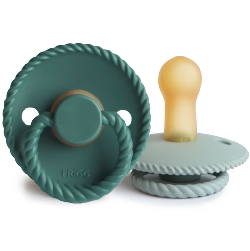 [466512] Frigg | Fopspeen Rope Latex Sage/Vintage Green T1 0-6m 2-pack