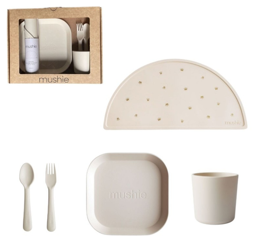 [473461] Mushie | Eetset Giftbox Dinnerware Square PP Ivory 5-pack