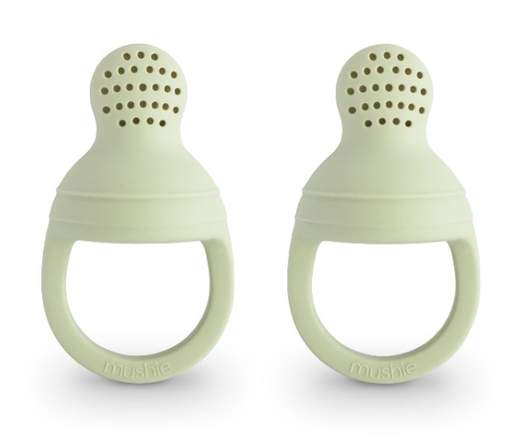 [473657] Mushie | Sabbelspeen Silicone Fresh Food Feeder Sage 2-pack